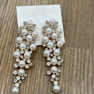 Crystal and bead dangle earrings - New condition
